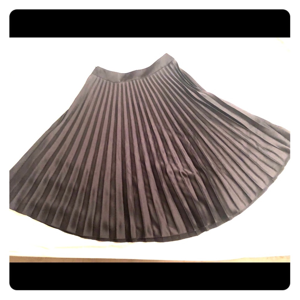 Black below the knee pleated dress skirt